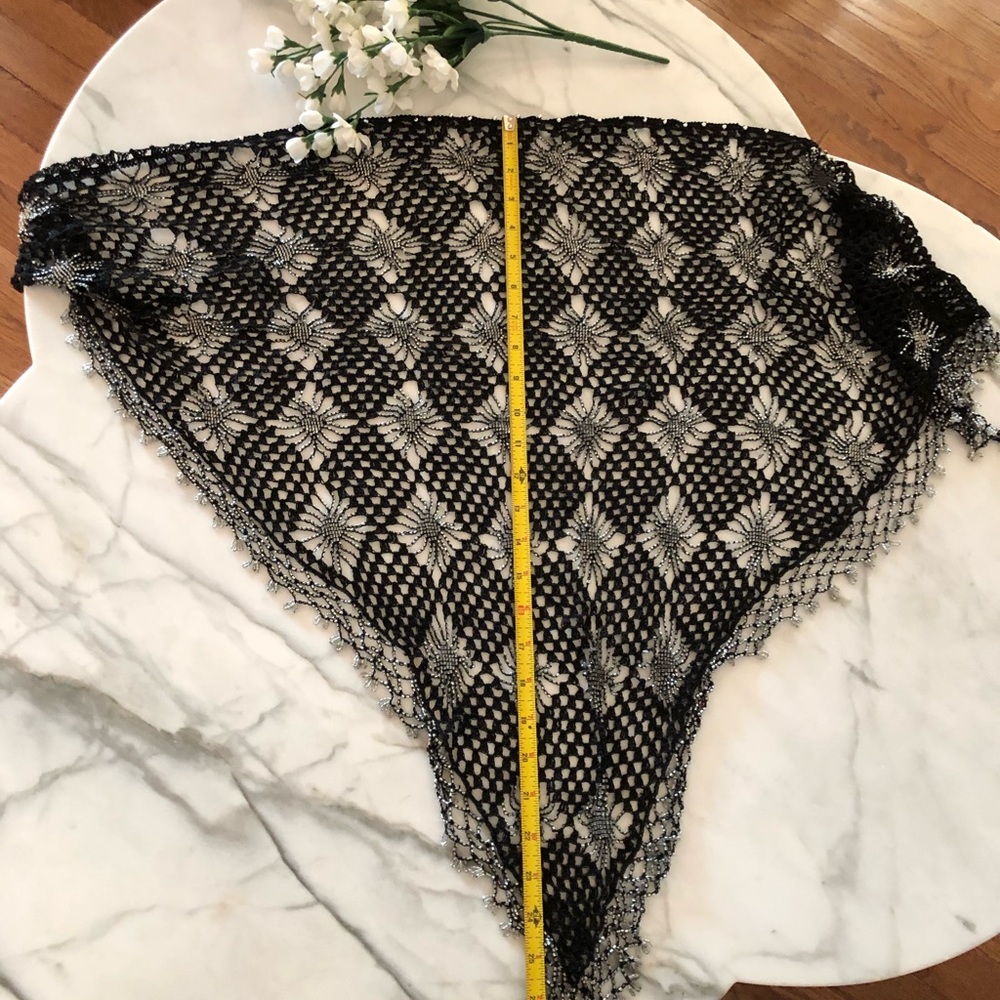 One of a Kind beaded Scarf - Picture 6 of 6